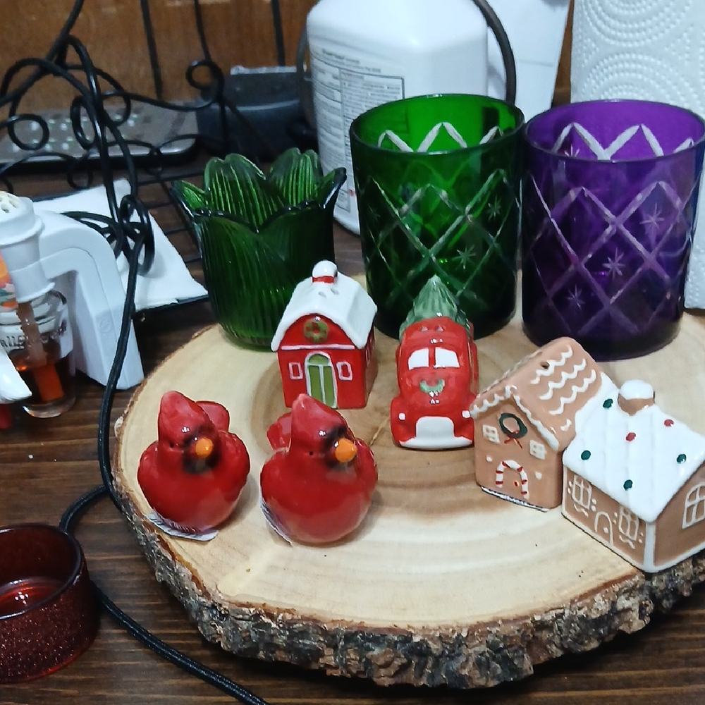 Festive Holiday Ceramic Figurine Salt & Peppers Sets-3 Sets For The Holidays NWT
